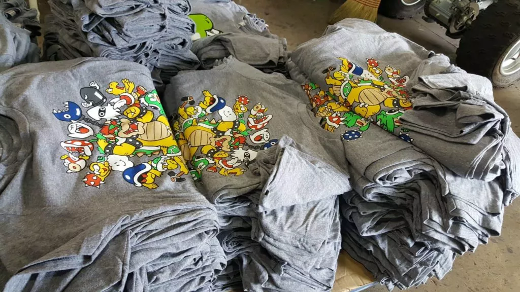 stocks of t-shirts with DTG prints